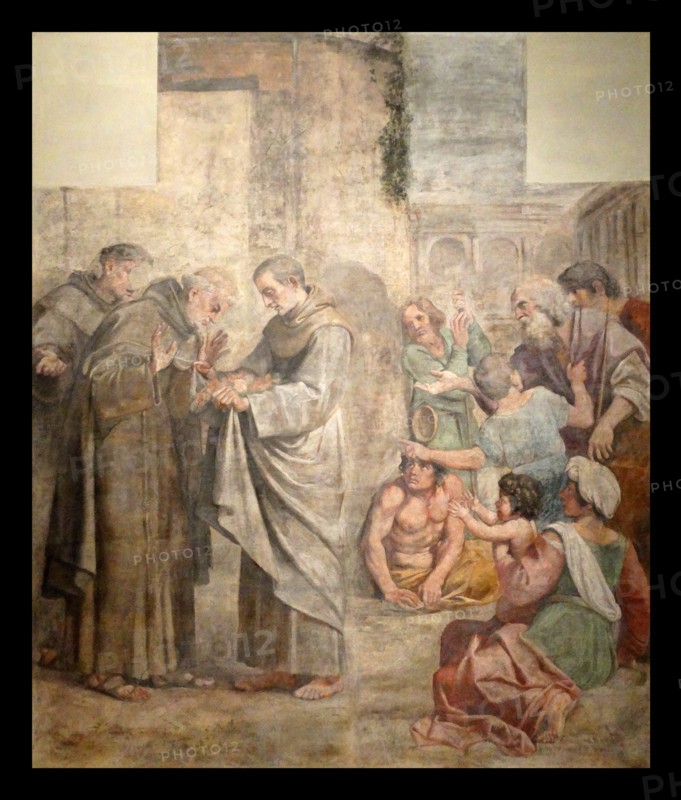 Fresco titled 'Miracle of the Roses' by Annibale Carracci