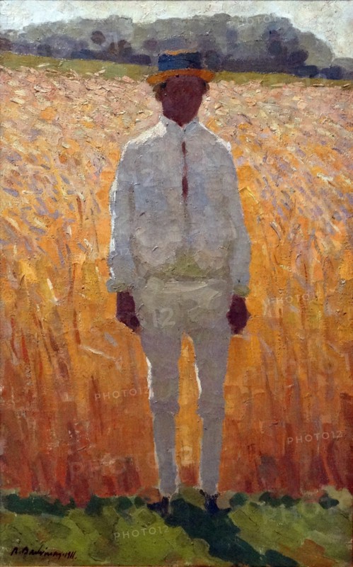 Painting depicting a Landscape with male figure by Antoni Badrinas