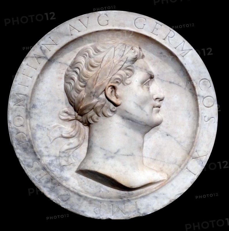 Carved marble plaque of Domitian by Alfonso Lombardi