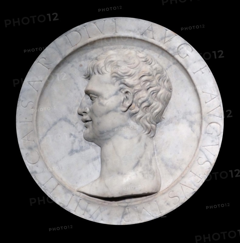 Carved marble plaque of Tiberius by Alfonso Lombardi