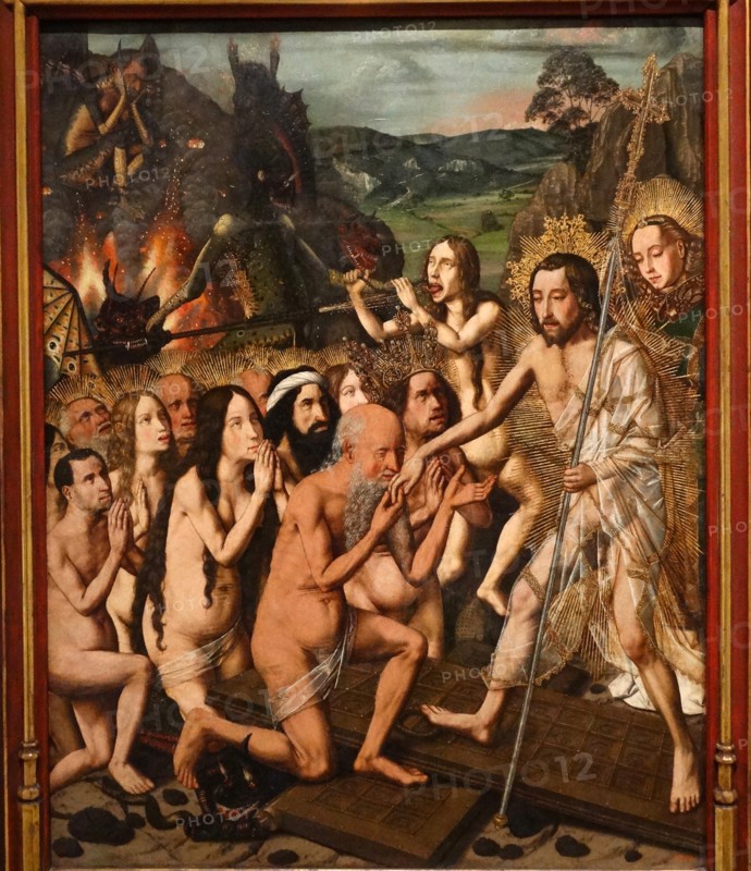 Tables of an altarpiece of ChristDescent of Christ to Limbo by Bartolomé Bermejo