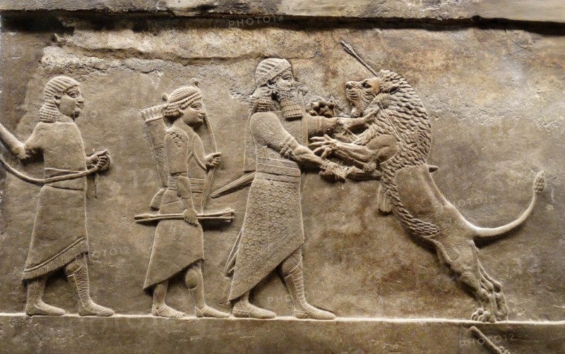 return from the lion hunt Nineveh, Iraq. Assyrian 645-636 BC
