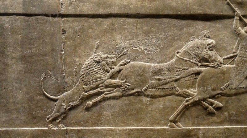 return from the lion hunt Nineveh, Iraq. Assyrian 645-636 BC