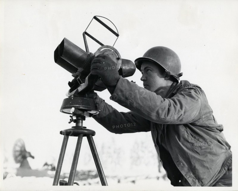 World War two, US anti-aircraft emplacement, Belgium 1942