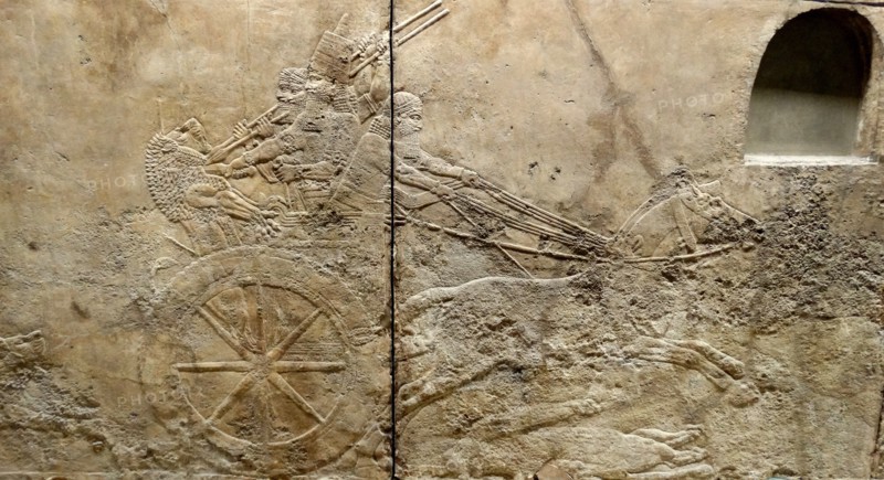 Royal lion hunt; Assyrian, about 645-635 BC;