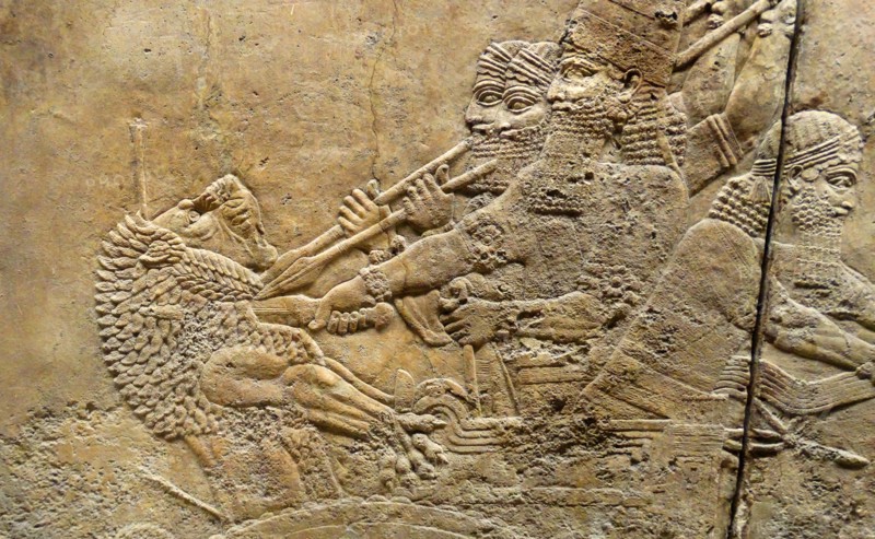 Royal lion hunt; Assyrian, about 645-635 BC