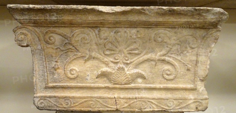 Finial of back of a Greek, 3rd century BC, marble bench (exedra)