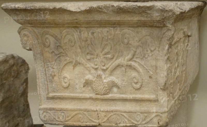 Finial of back of a Greek, 3rd century BC, marble bench (exedra)