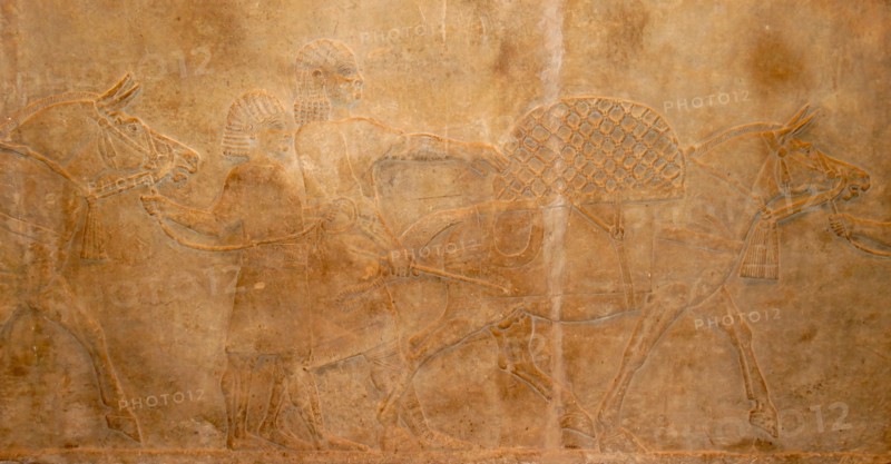 Relief showing hunting. Assyrian, about 645-635 BC From Nineveh, Iraq