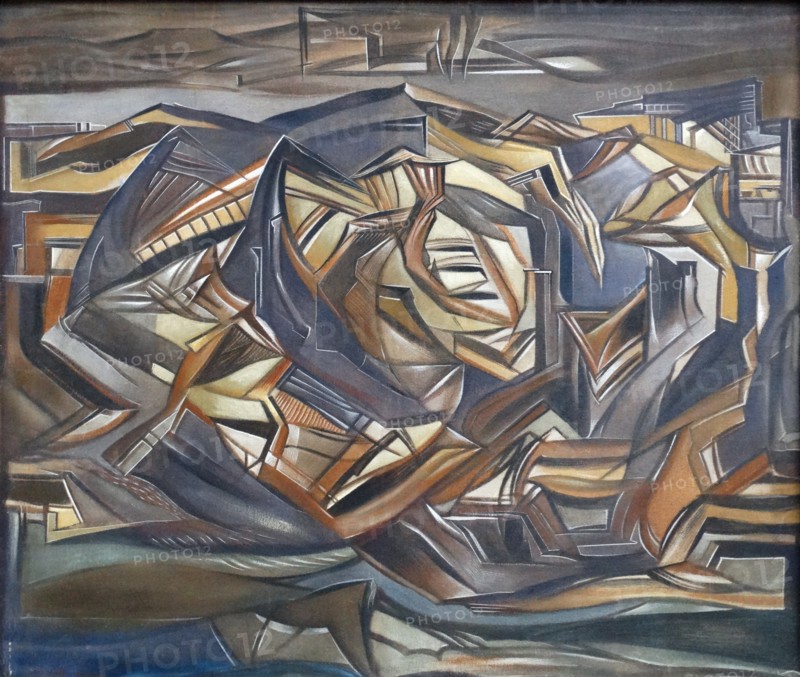 Paesaggio Tragico, 1945 Oil on canvas by Merlyn Evans 1910-1973. In 1942