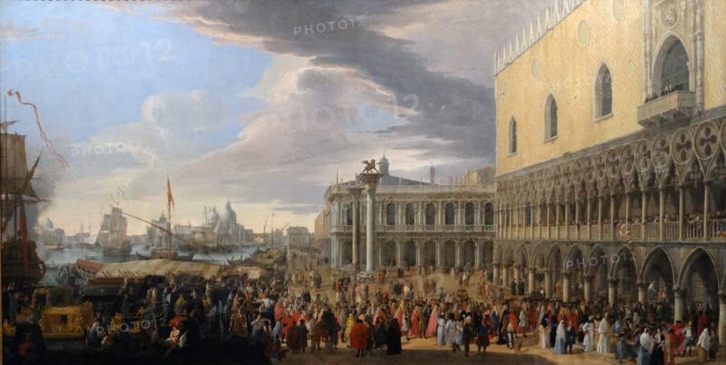 Luca Carlevaris (1663-1729), The Arrival of the 4th Earl of Manchester, in Venice 1707 Oil on canvas