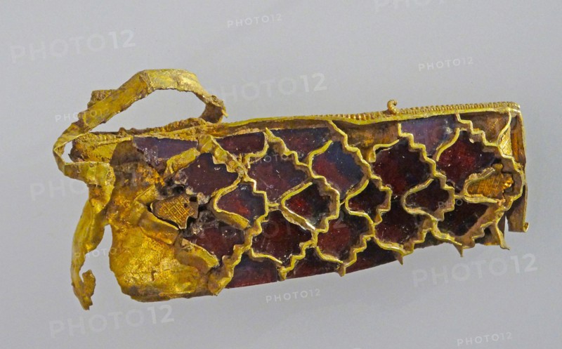 Anglo-Saxon metalwork object, with cloisonné and garnet decoration