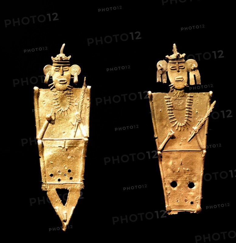gold alloy, copper and silver votive figurines