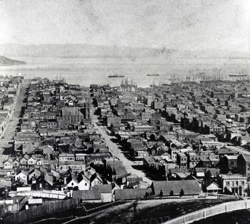 view of San Francisco from Russian Hill towards the San Francisco Bay