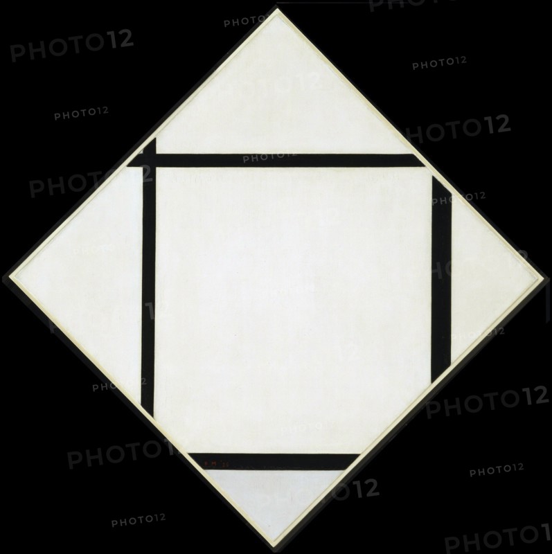 Piet Mondrian. (Dutch, 1872-1944). Tableau I- Lozenge with Four Lines and Gray