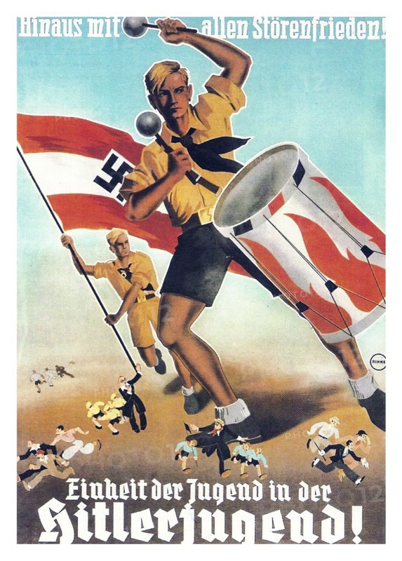 Colour Hitler Youth poster from the Second World War