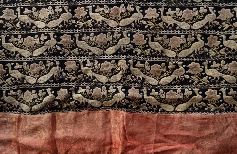 Persian style embroidered cloth from Chinese Turkestan