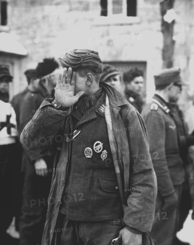 Photograph of a captured German soldier