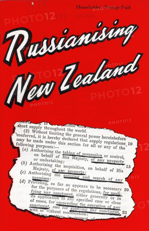 Anti Russian propaganda leaflet 'Russianising New Zealand'