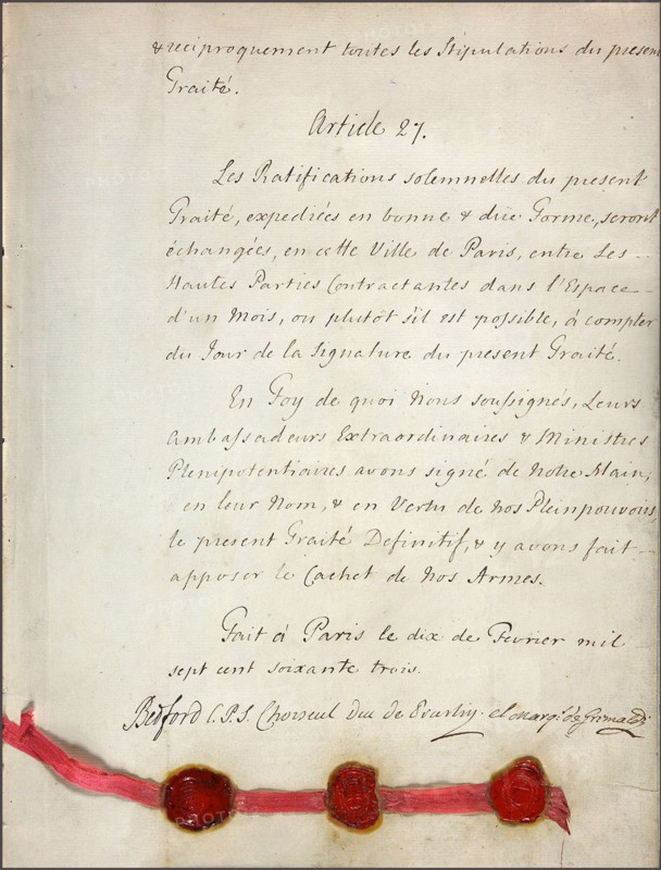 Section from the Treaty of Paris