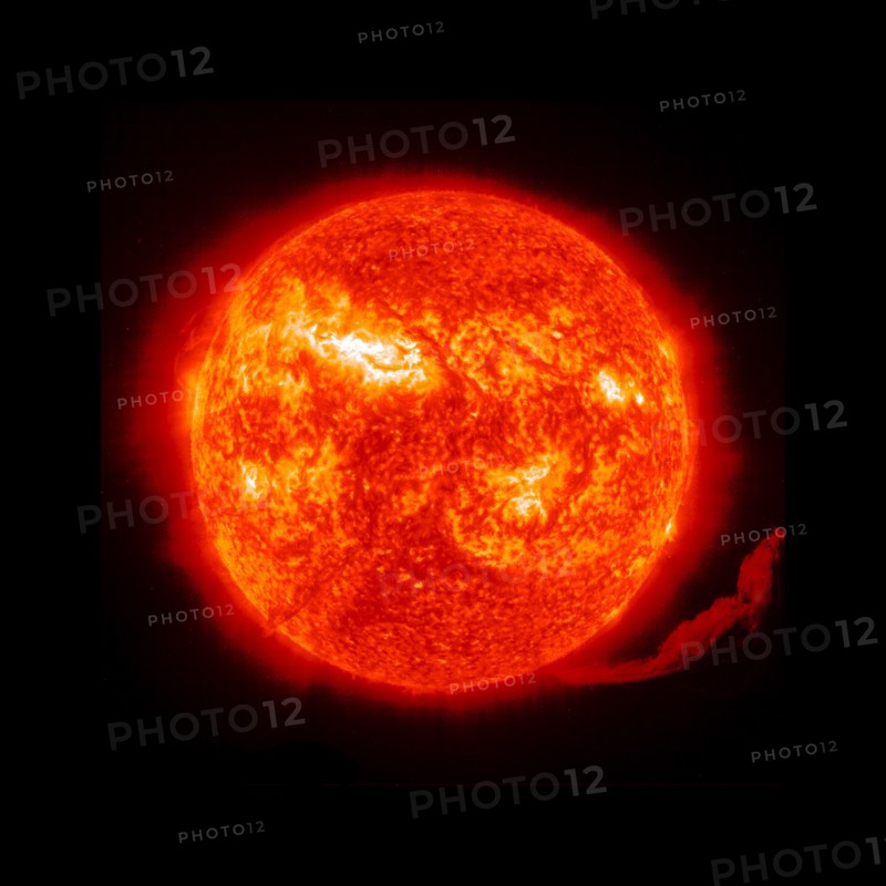 Eruption of solar material off the surface of the sun