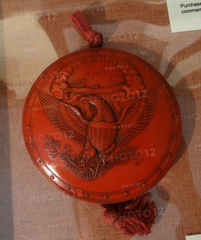 Wax seal of the new American republic after the War of Independence circa 1789