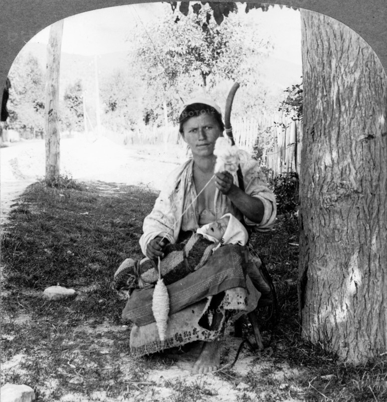 Gypsy mother and baby, near Orsova, Hungary 1920
