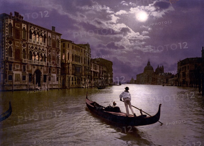 Grand Canal by moonlight, Venice, Italy