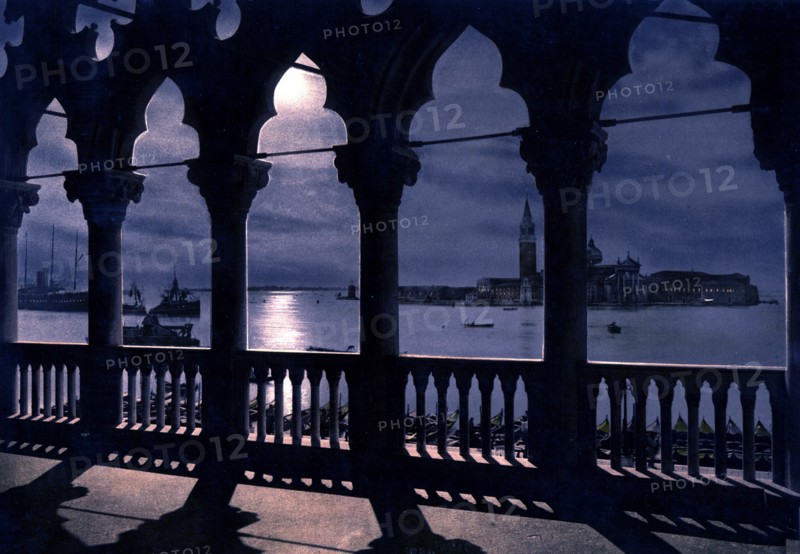 San Georgio by moonlight, from the Doges' Palace, Venice, italy 1900
