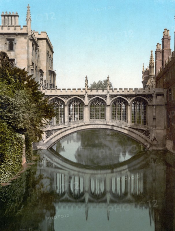 Bridge of Sighs, Cambridge, England 1890.
