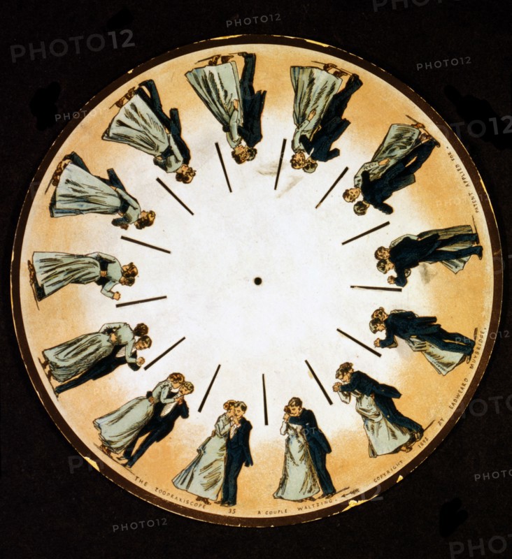 A zoetrope pre-film animation device