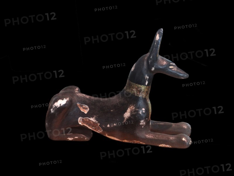 Ancient Egyptian, figure of the jackal god Anubis.