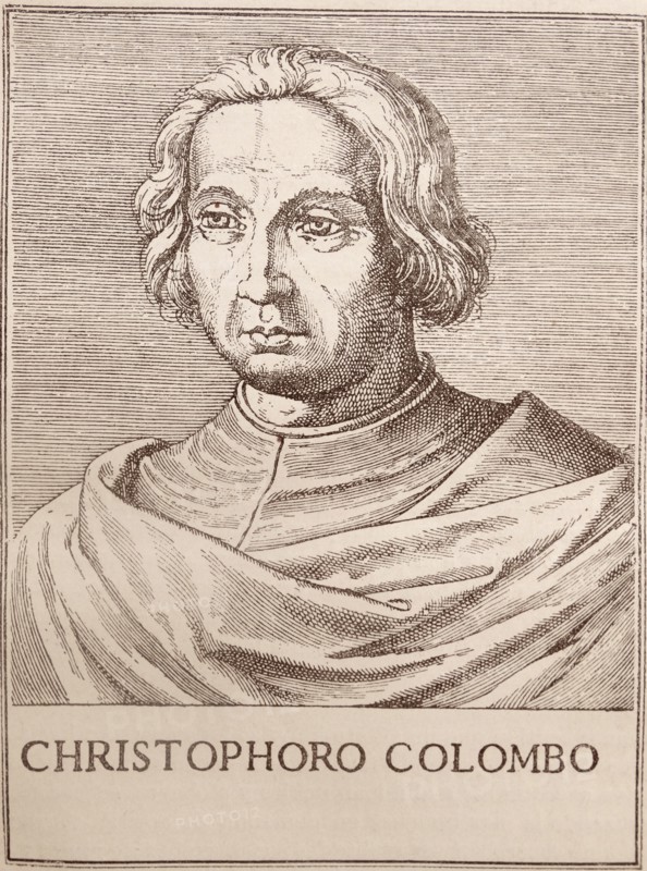 Christopher Columbus; woodcut illustration from a Spanish book 16th century
