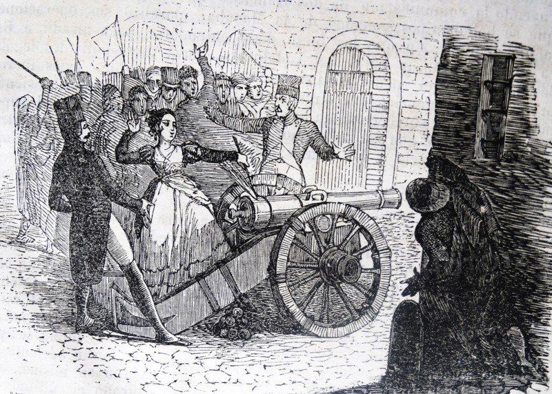 Engraving depicting the Rise of Badajoz during the Peninsular War