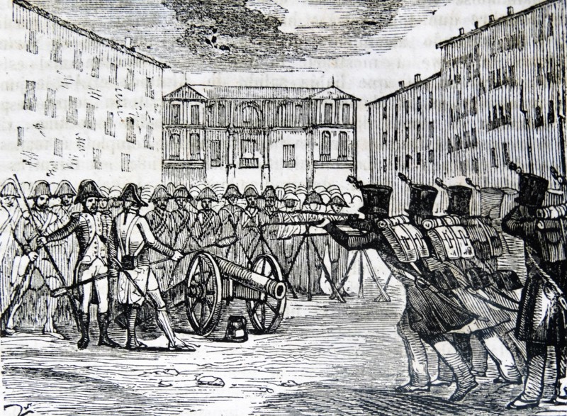 Engraving depicting the disarmament of the Spanish troops in Lisbon