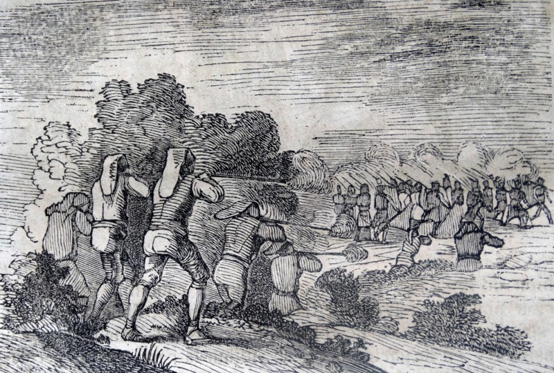 Engraving depicting the defense of El Bruch