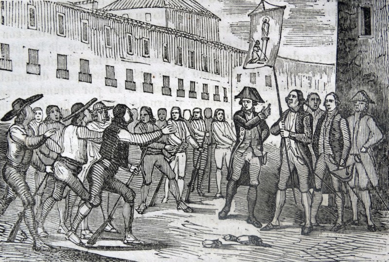 Engraving depicting the Oath of Zaragoza