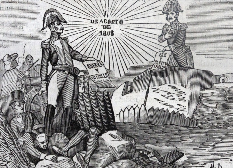 Engraving depicting the heroism of José de Palafox y Melci