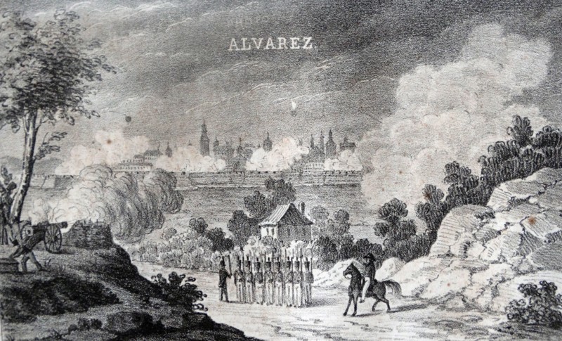 Engraving depicting the besiege of Girona