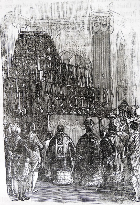 Engraving depicting the funeral of José Moñino, 1st Count of Florida Blanca