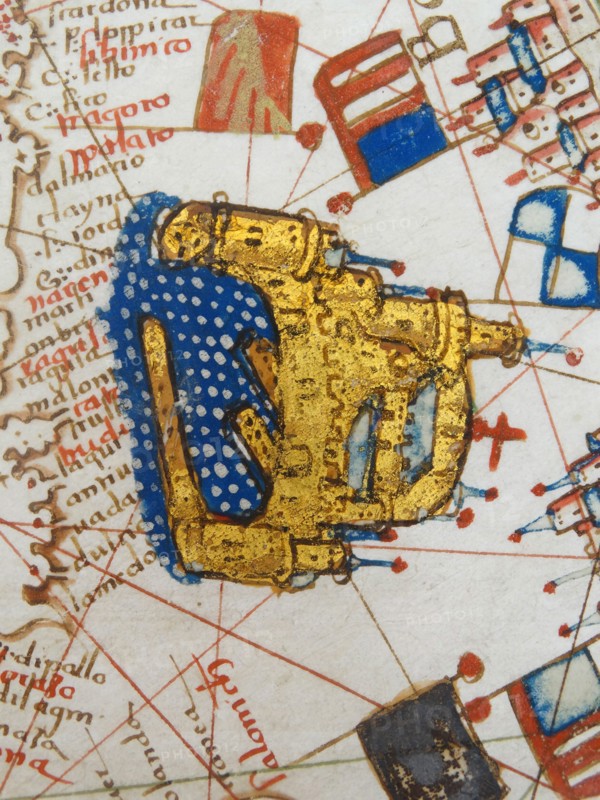 Renaissance map of Europe, Jacopo Russo, 1528, detail of Bosnia