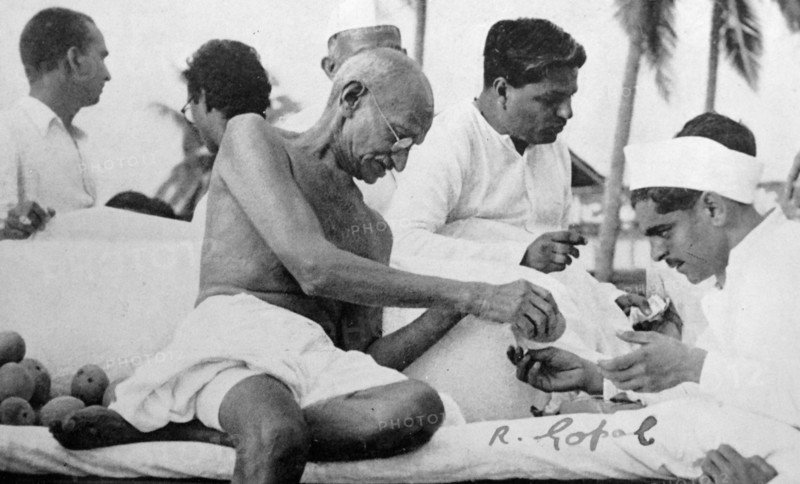 Mohandas Karamchand Gandhi (1869 – 1948), the preeminent leader of the Indian independence movement