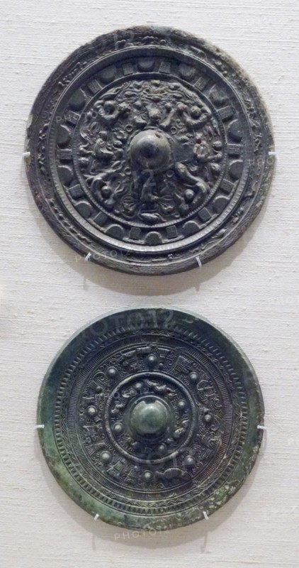 Bronze mirrors from a tomb near Miyachidake, Chikuzen, Japan