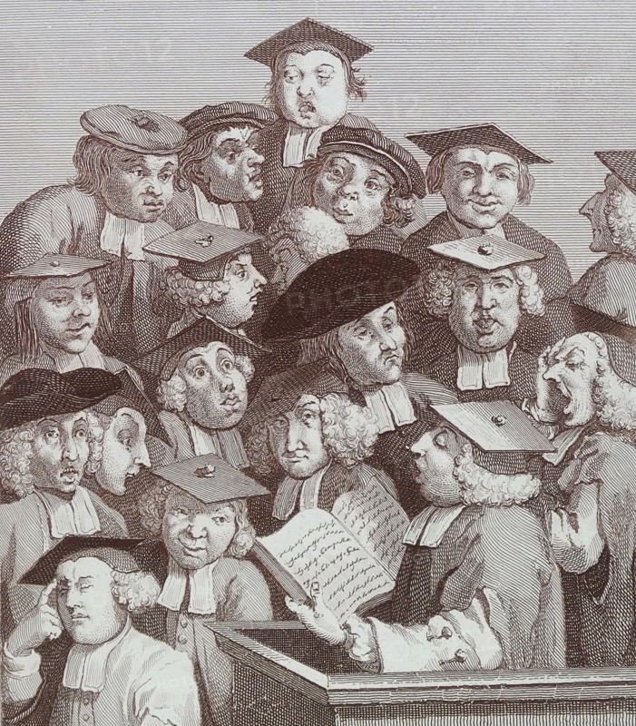 The lecture, Engraving by William Hogarth