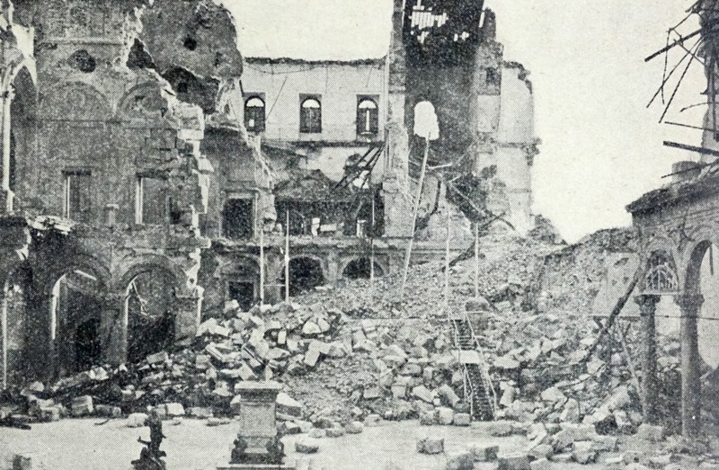 Ruined structures in central Spain, during the Spanish Civil War.