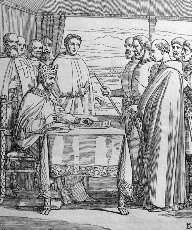 Magna Carta (Great Charter) agreed by King John of England at Runnymede, near Windsor, on 15 June 1215