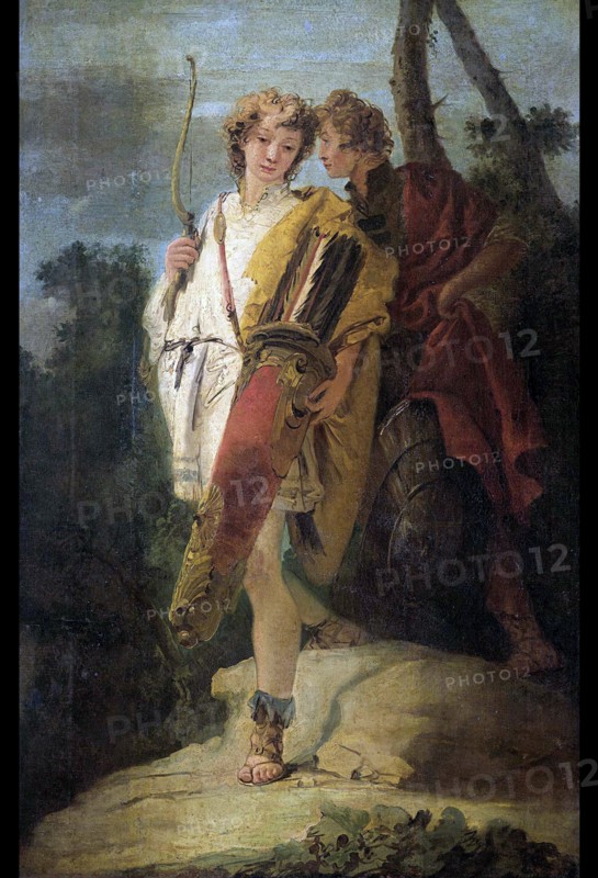 Young Man with Bow and large Quiver and his Companion with a Shield'