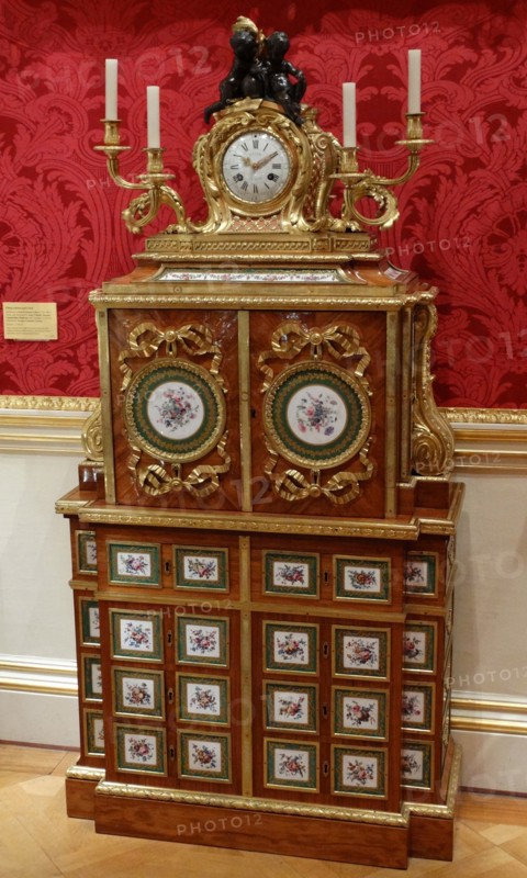18th Century filing-cabinet and clock