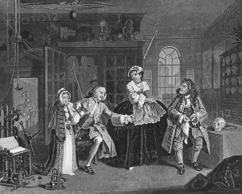 Engraving titled 'Marriage A La Mode' by William Hogarth