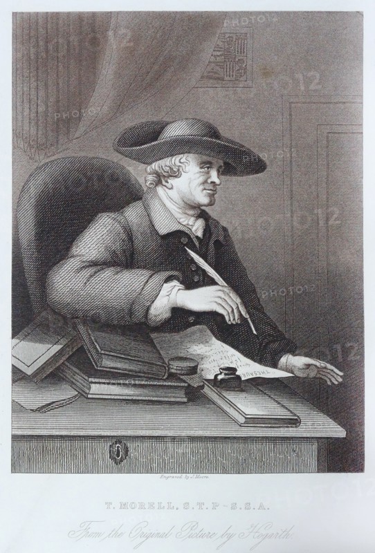 Engraving of T. Morell by William Hogarth